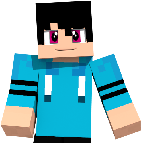 Minecraft Character Blue Shirt PNG