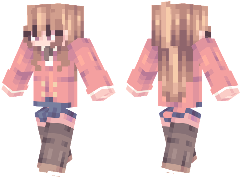 Minecraft Character Model Frontand Back PNG