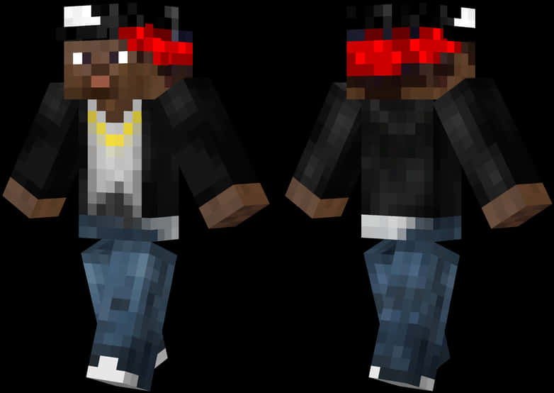 Minecraft Character Twins Blur Effect PNG