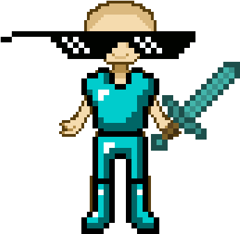 Minecraft Character With Diamond Armorand Sword PNG