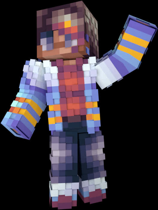 Minecraft Characterin Colorful Armor PNG