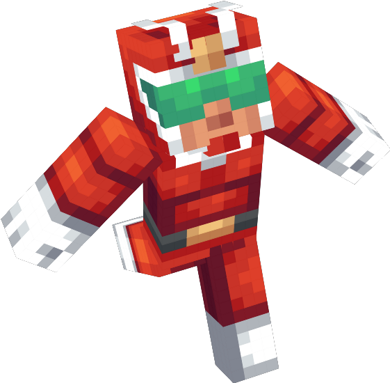 Minecraft Characterin Red Outfit PNG