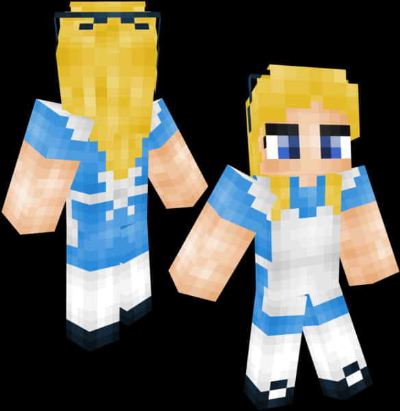 Minecraft Characters Blue Striped Outfit PNG