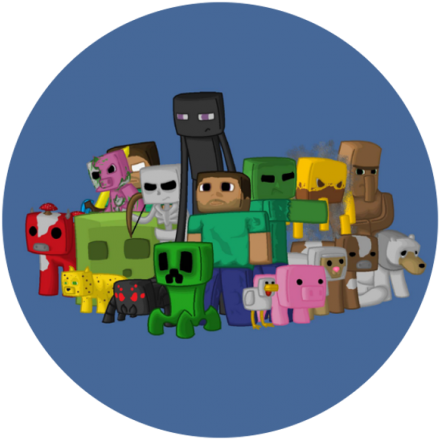 Minecraft Characters Gathering PNG