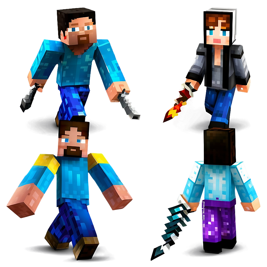 Download Minecraft Characters Pack Png Ggn | Wallpapers.com