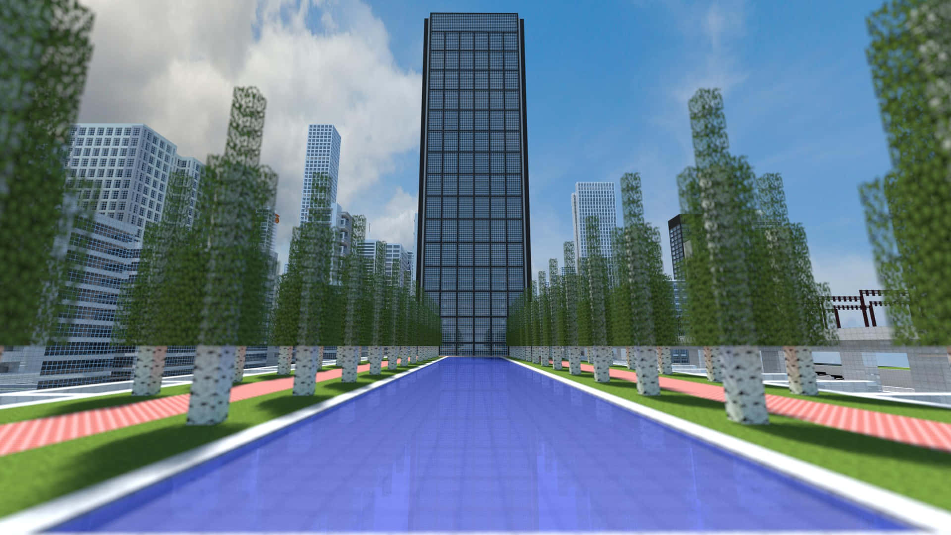 Impressive Minecraft City Skyline Wallpaper