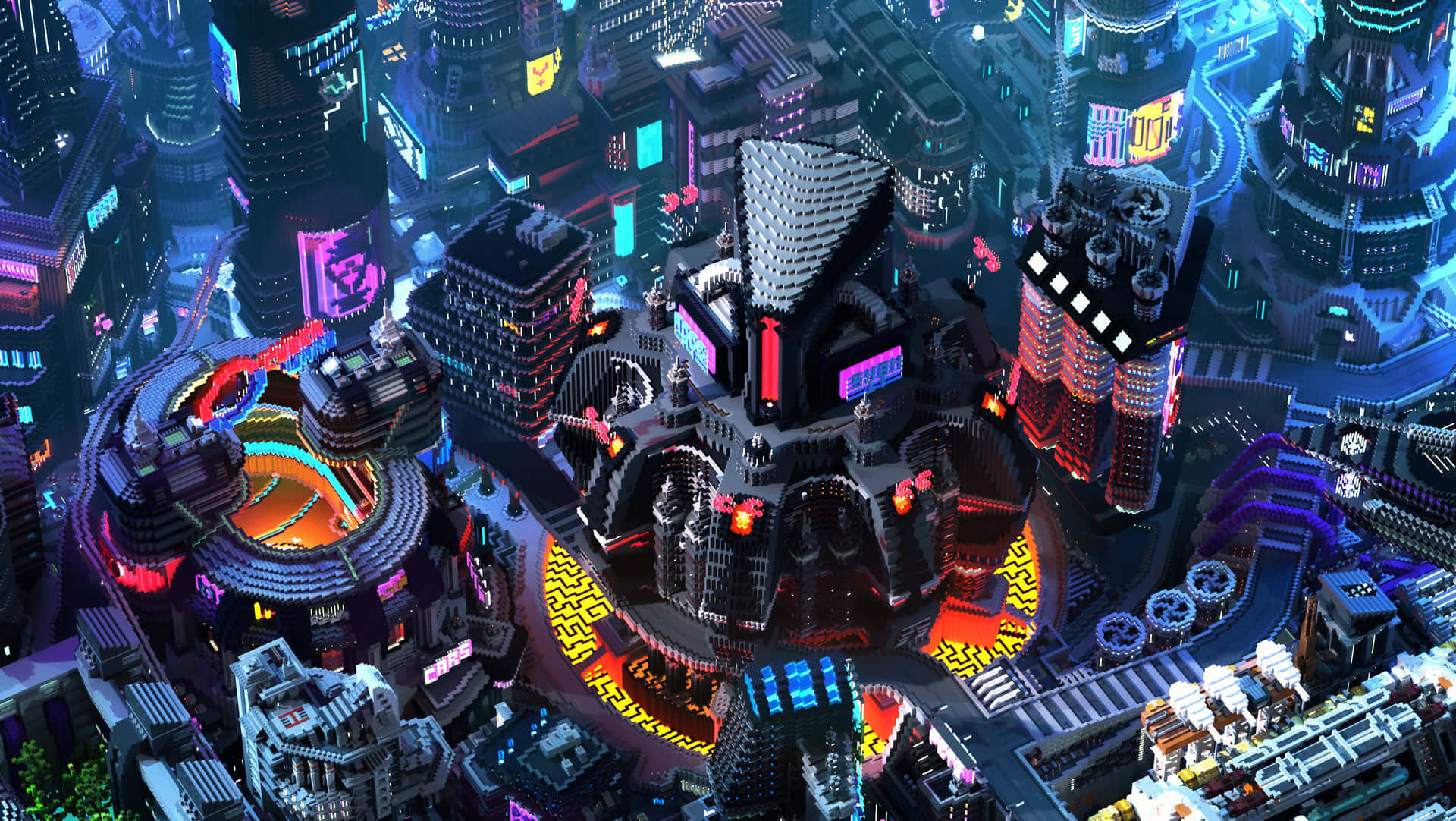 Majestic Minecraft Cityscape Wallpaper