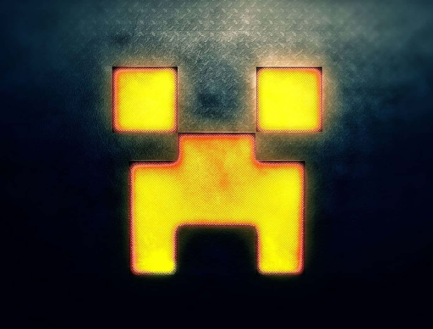 Minecraft Creeper Face Illuminated Wallpaper