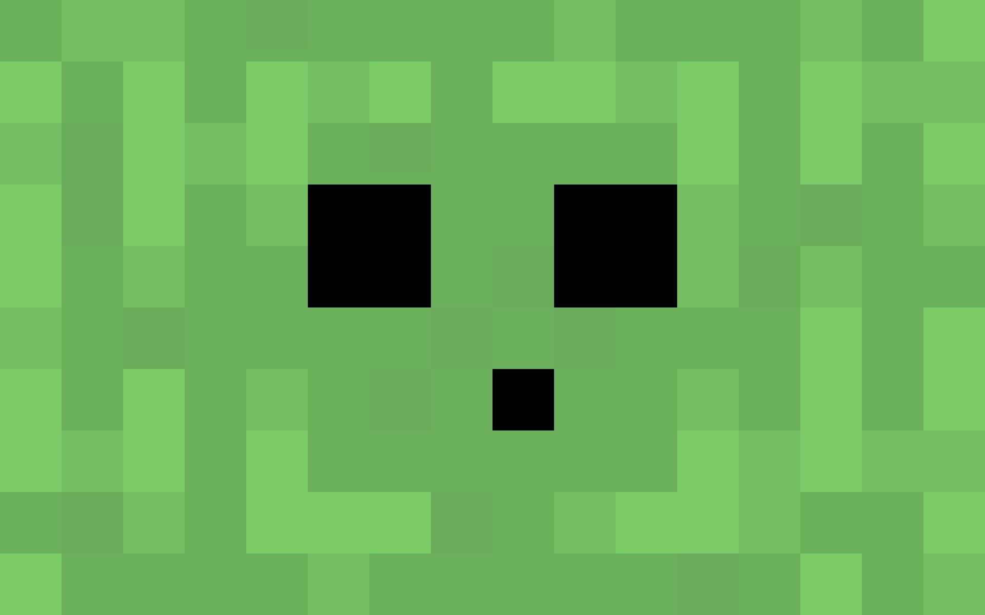 Minecraft Creeper Face Pixel Art Wallpaper