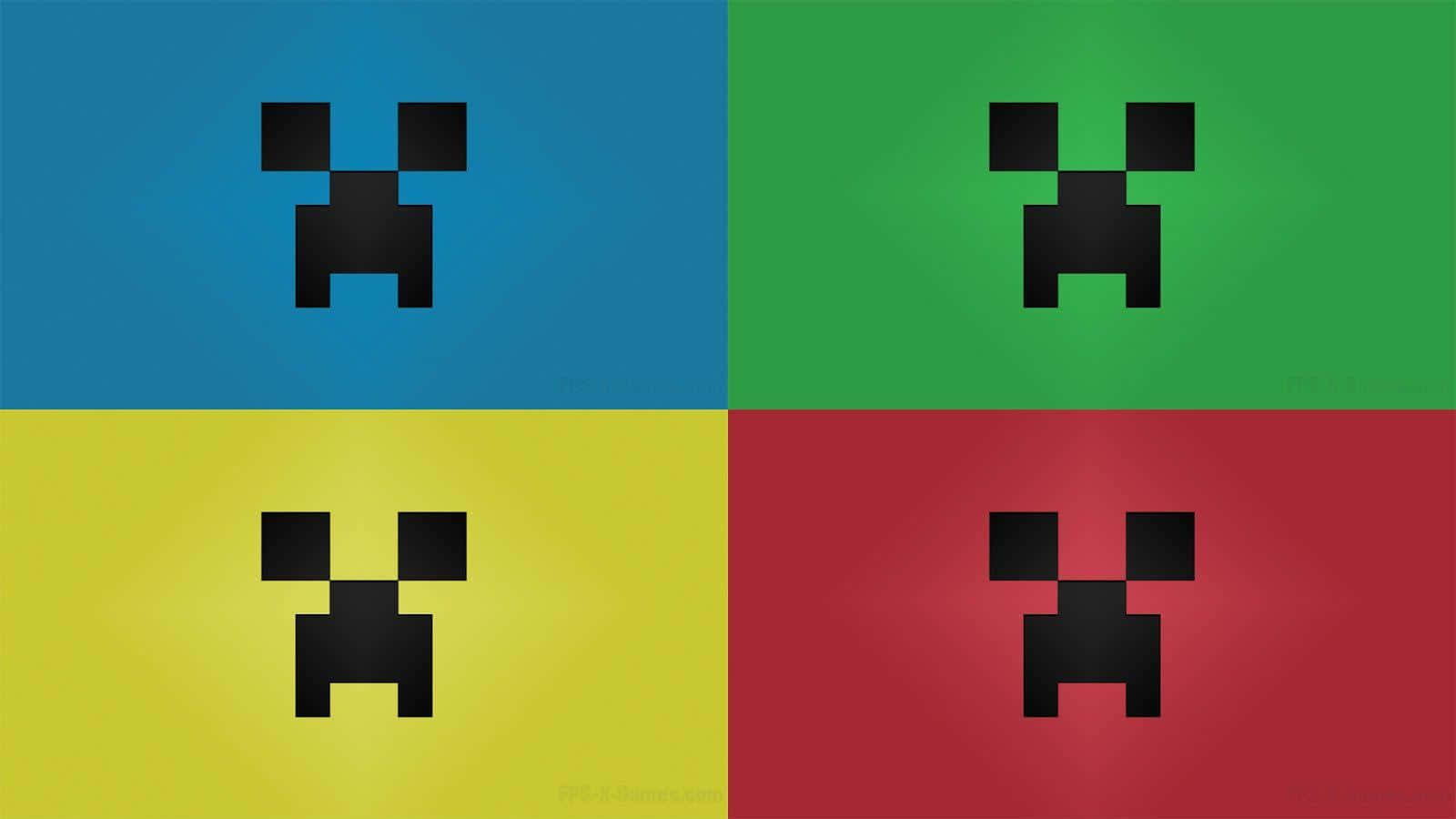 Minecraft Creeper Face Quadrants Wallpaper
