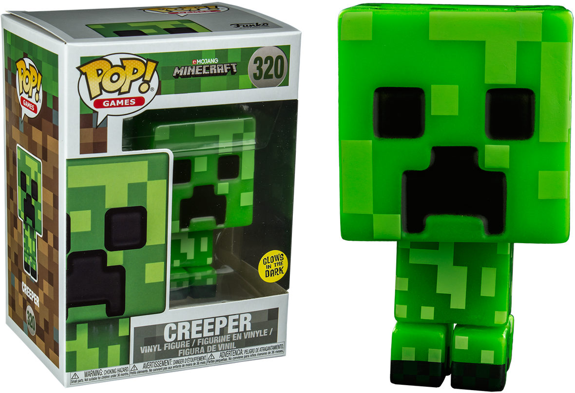 Minecraft Creeper Funko Pop Figure PNG