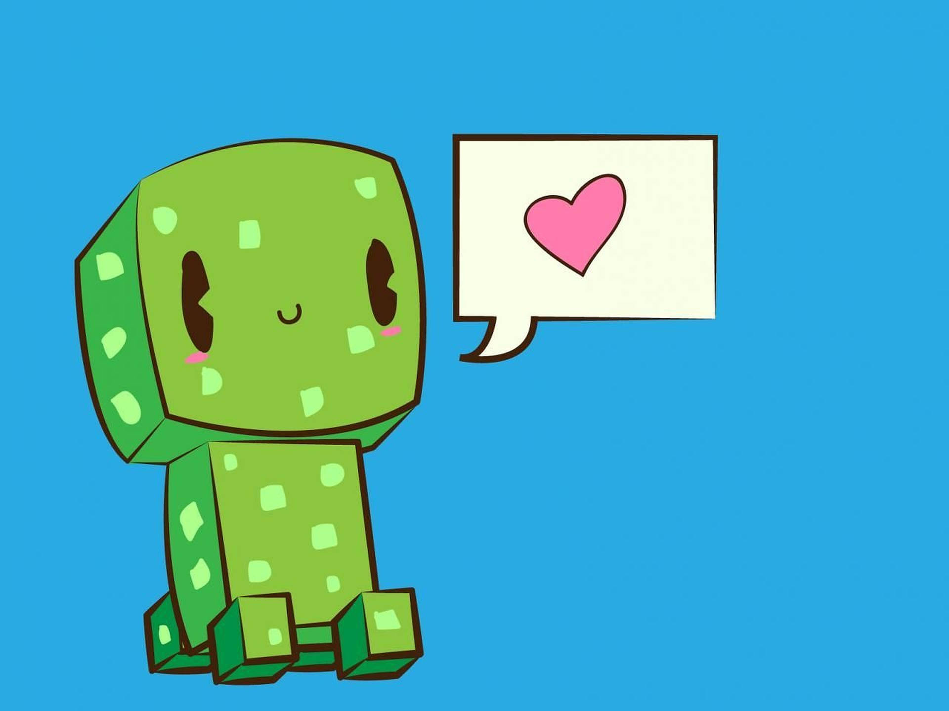 Minecraft Creeper With Pink Heart Wallpaper