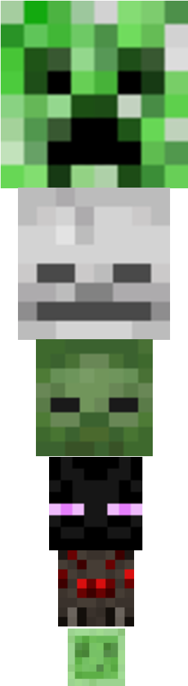 Minecraft Creeperand Enderman Faces PNG