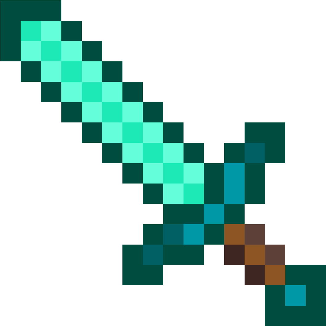 Minecraft Diamond Sword Graphic PNG