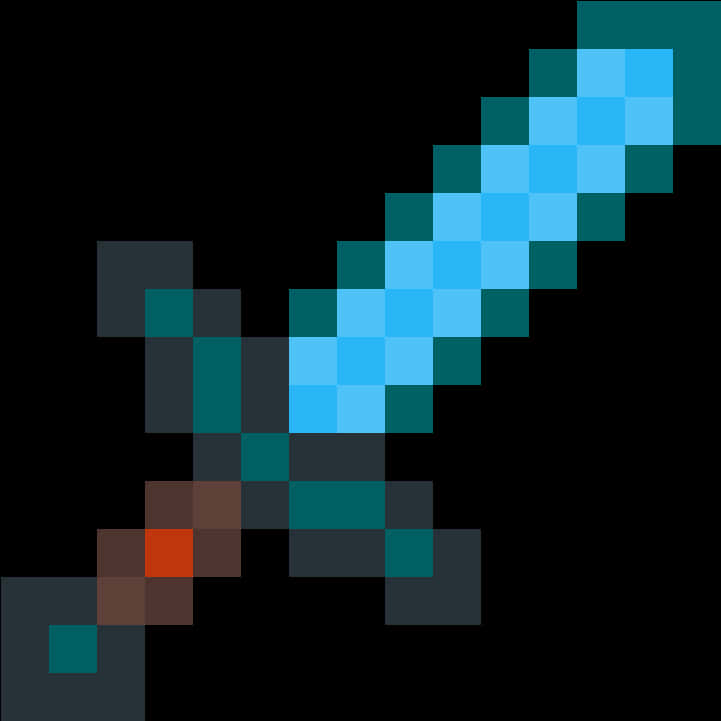 Minecraft Diamond Sword Graphic PNG