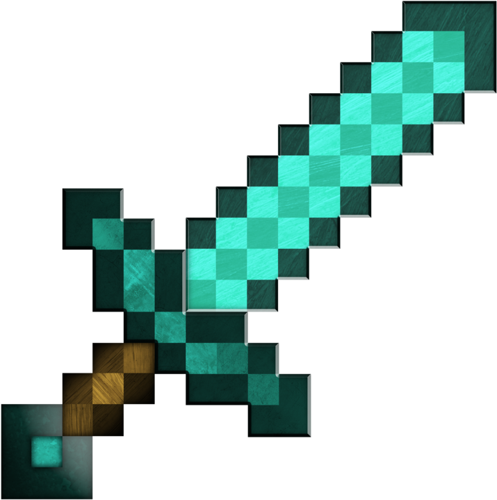 Minecraft Diamond Sword Graphic PNG