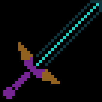 Minecraft Diamond Sword Graphic PNG