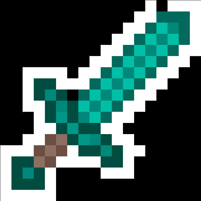 Minecraft Diamond Sword Graphic PNG