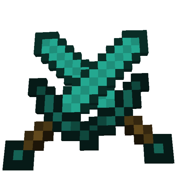 Minecraft Diamond Sword Pixel Art PNG