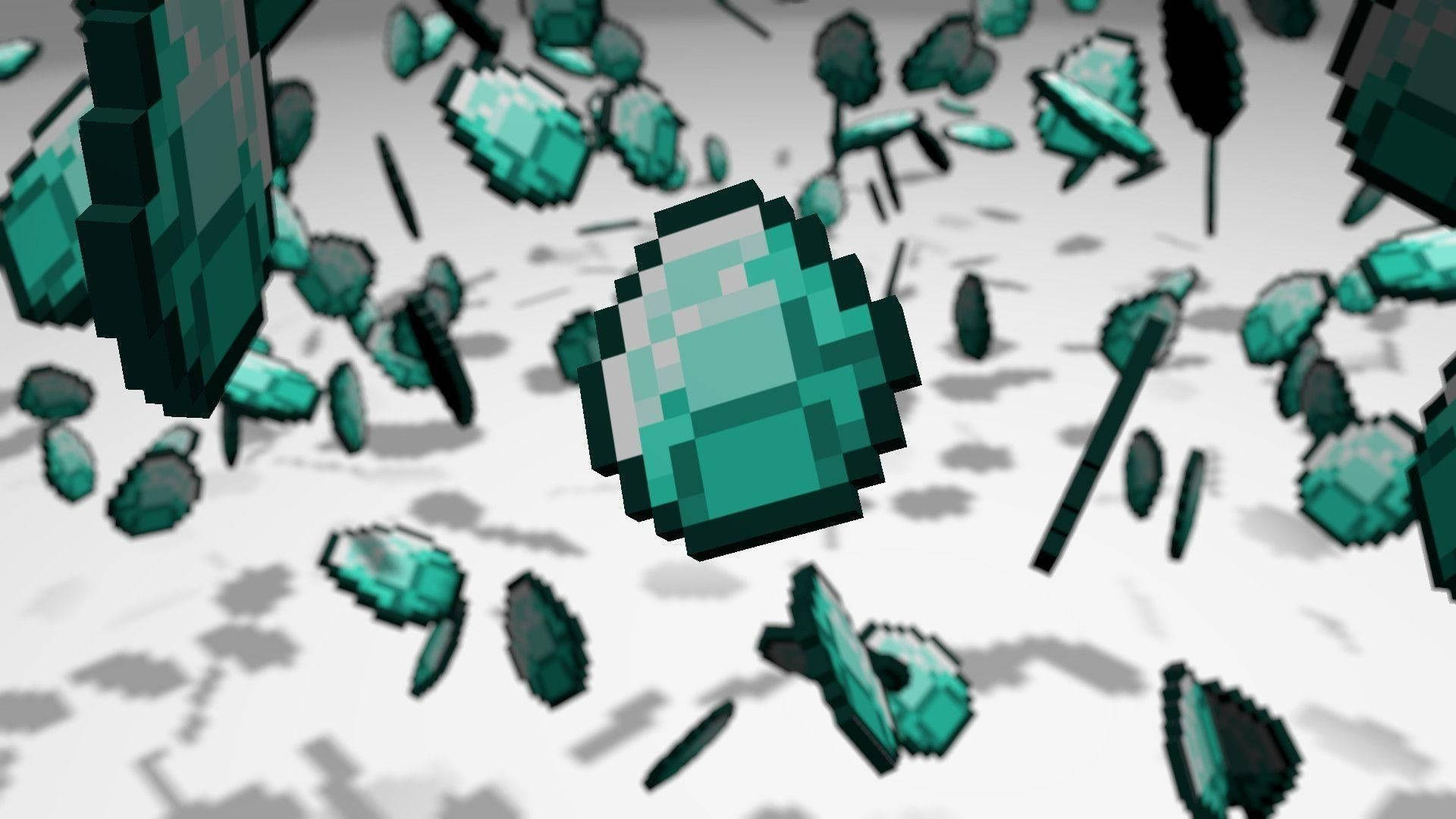 Minecraft Diamonds Floating In The Air Wallpaper