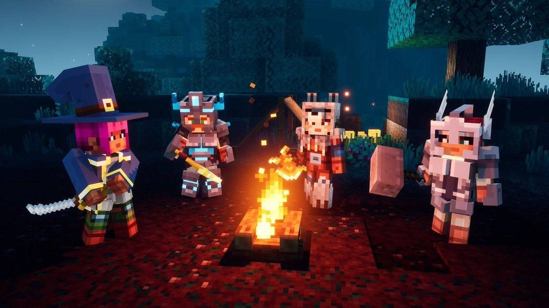 Minecraft Dungeons Bonfire Background