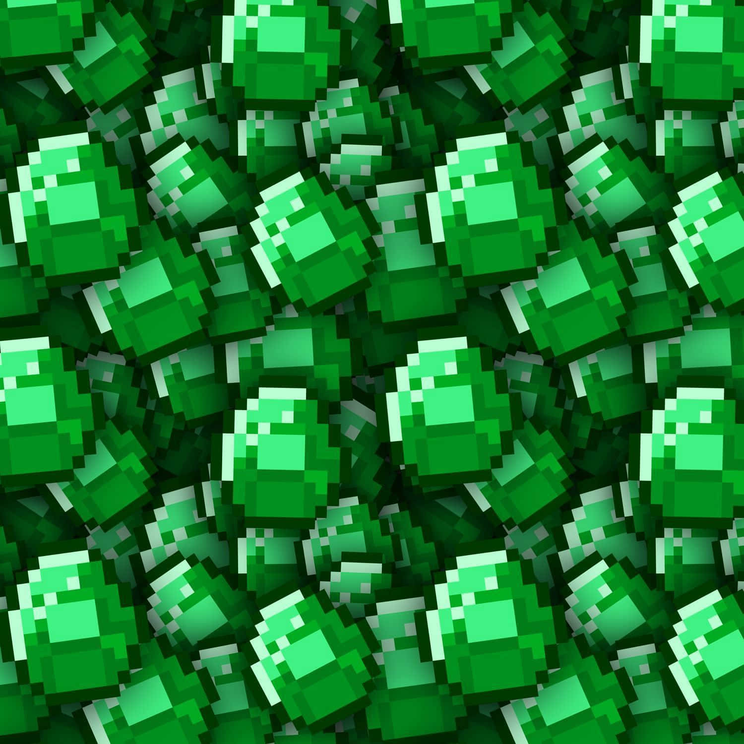 Precious Emeralds in the Minecraft World Wallpaper