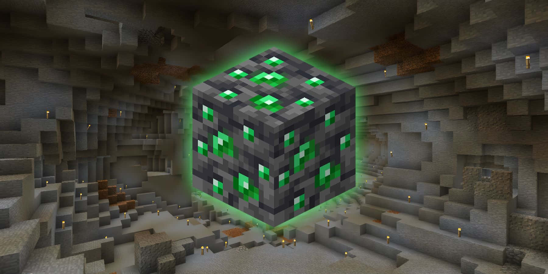Minecraft Emeralds - Valuable Treasure Awaits Wallpaper