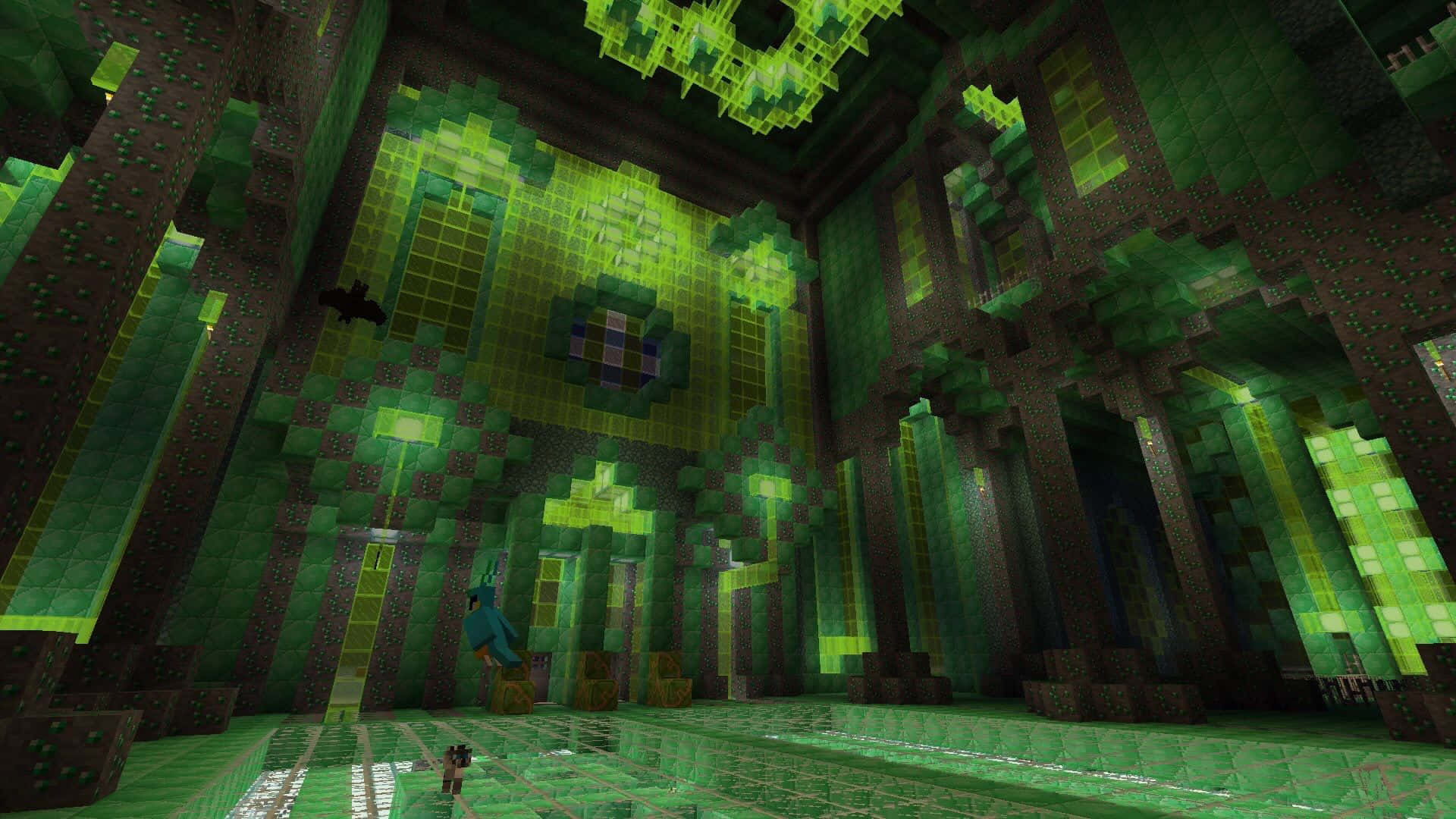 "Epic Emerald Collection in Minecraft Gaming World" Wallpaper