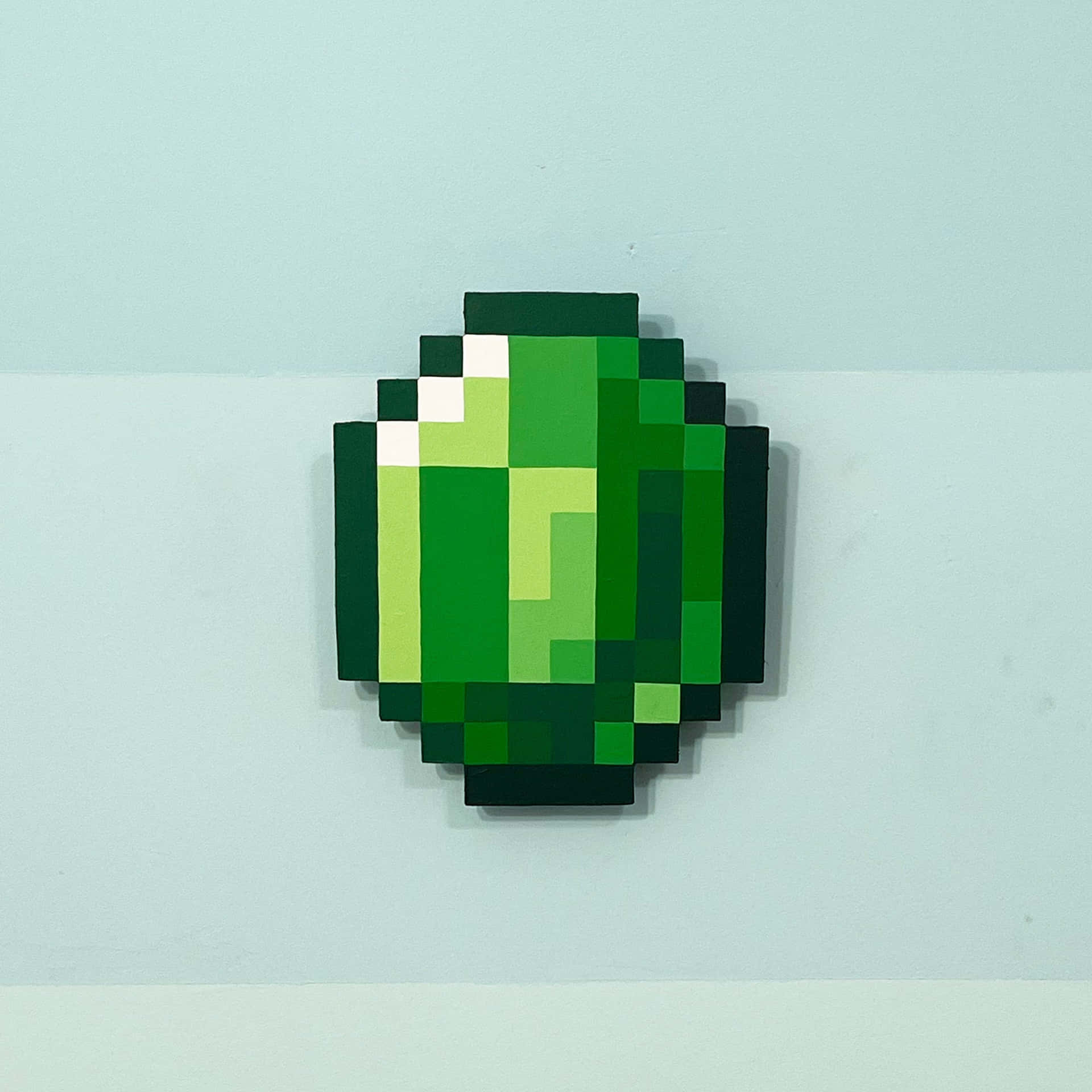 Shimmering Green Minecraft Emeralds Wallpaper