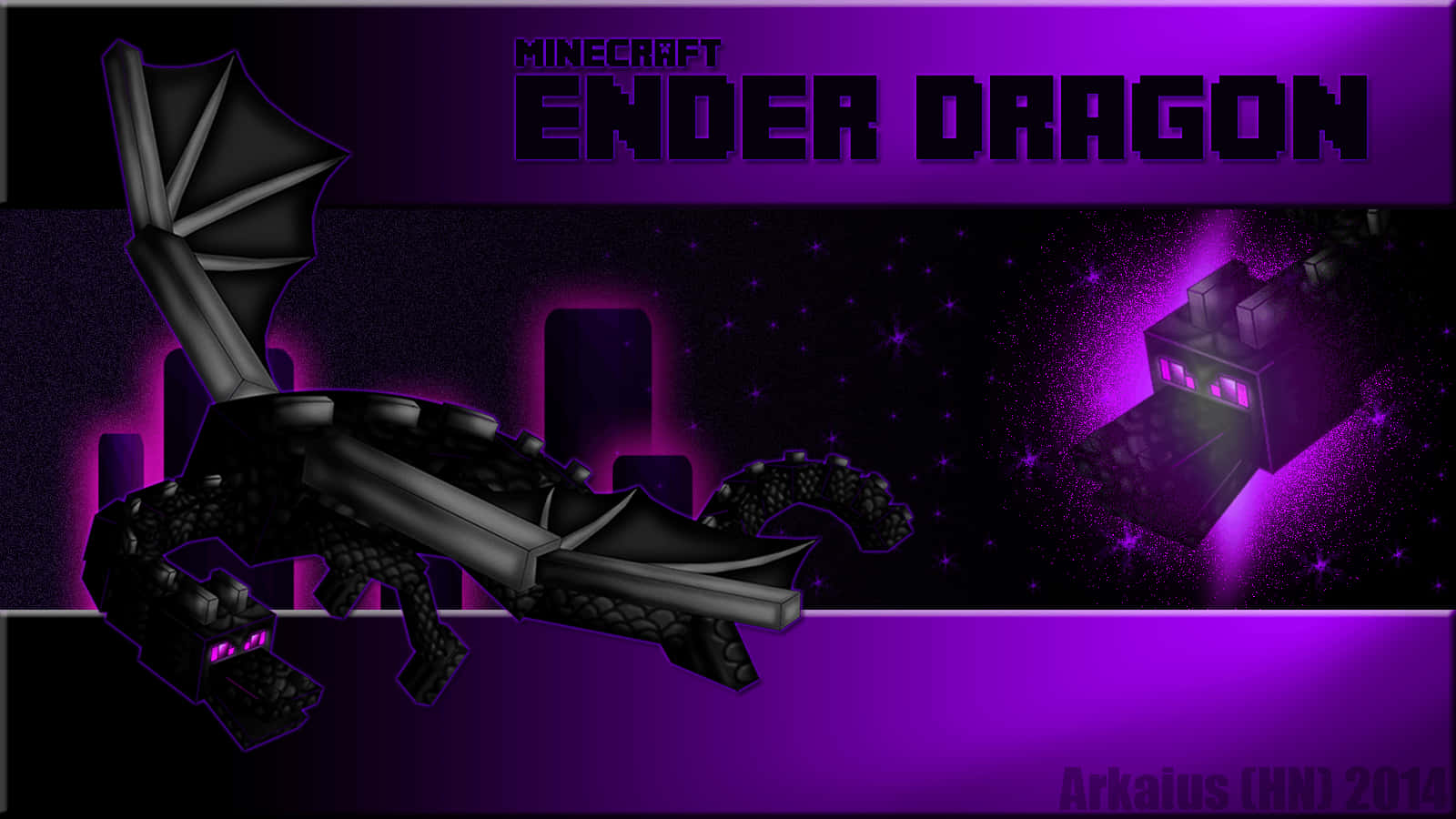 The Ender Dragon, the ultimate challenge in Minecraft Wallpaper