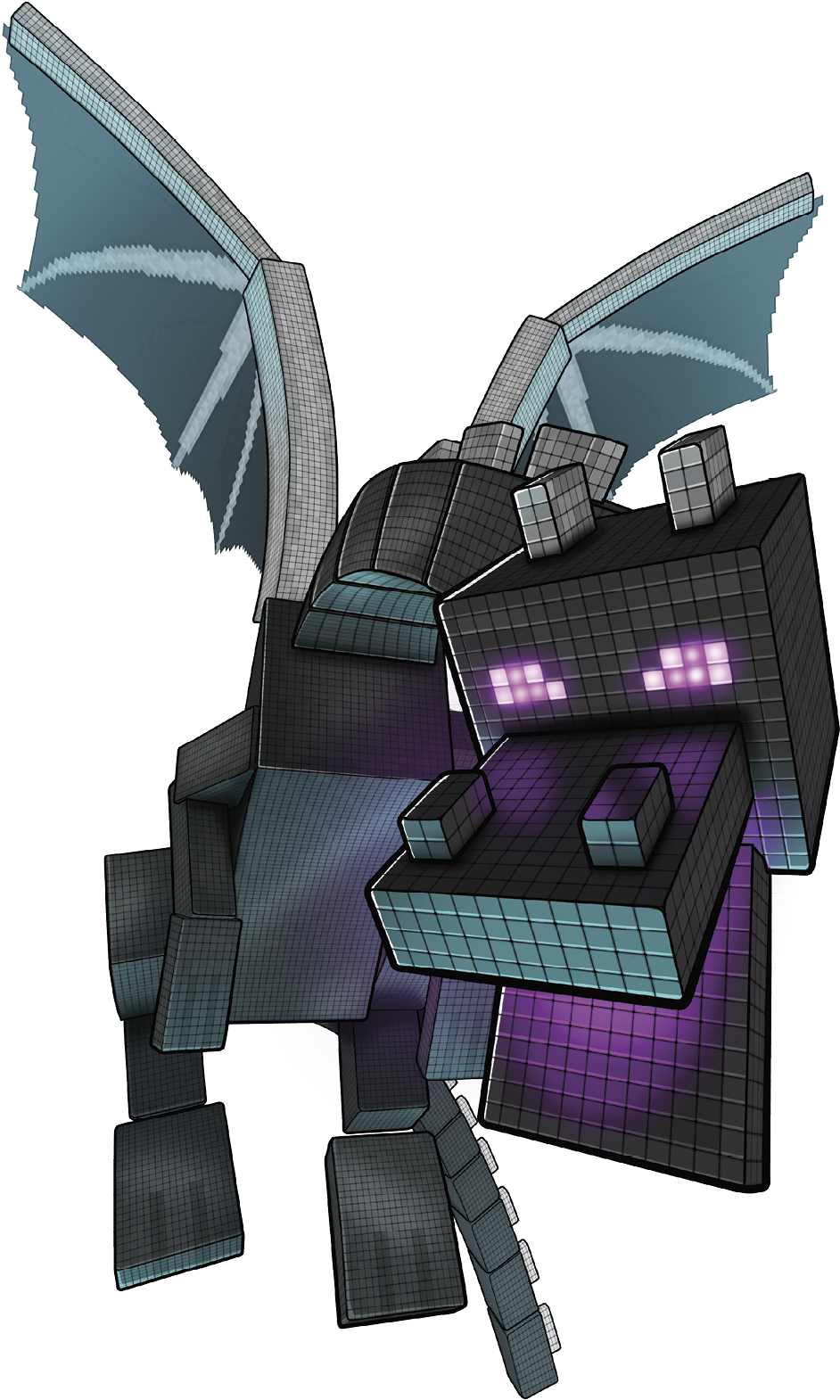 Minecraft Ender Dragon Illustration PNG