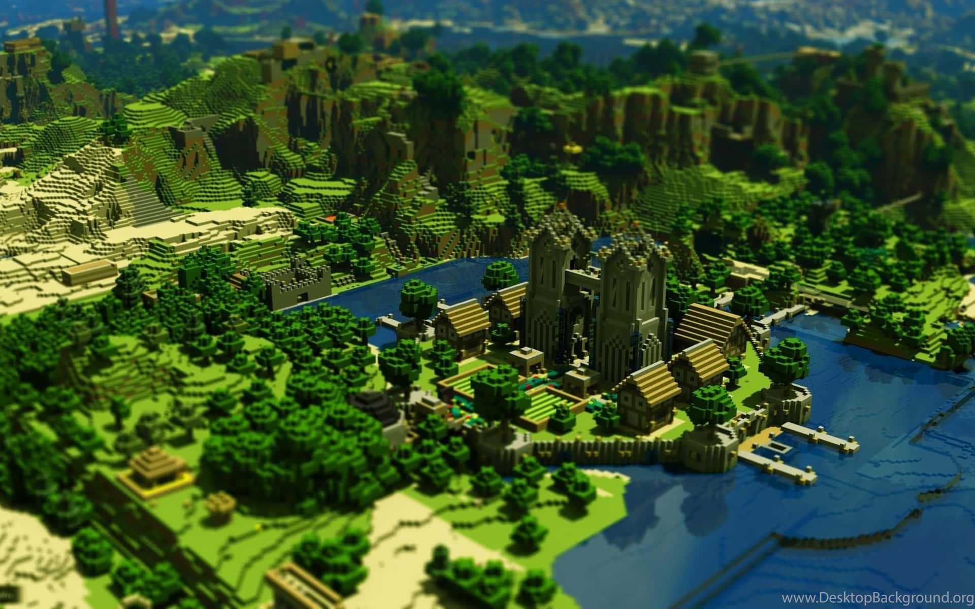 Minecraft_ Epic_ Cathedral_ Landscape Wallpaper