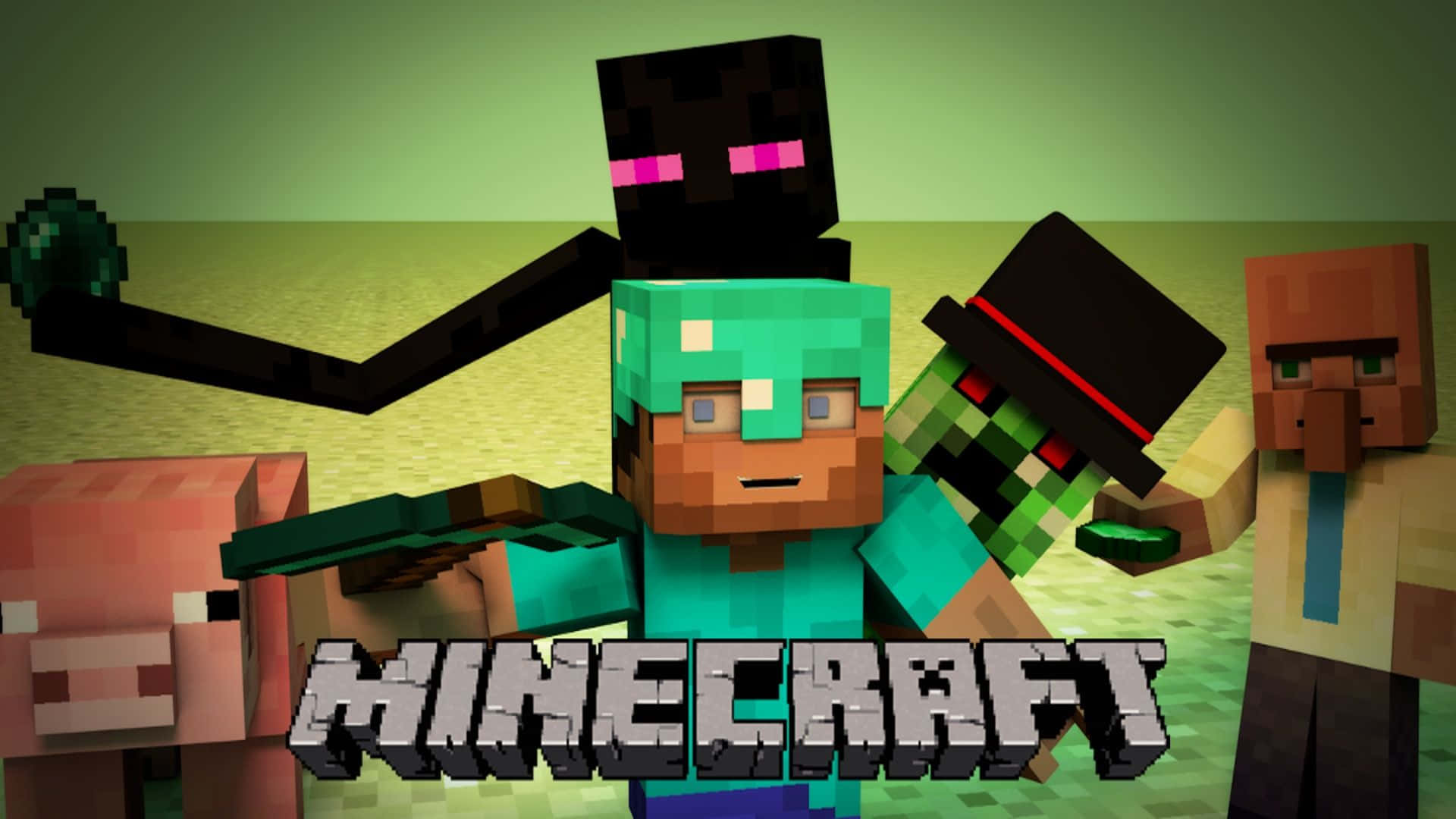 Caption: Exciting Adventures in Minecraft World Wallpaper