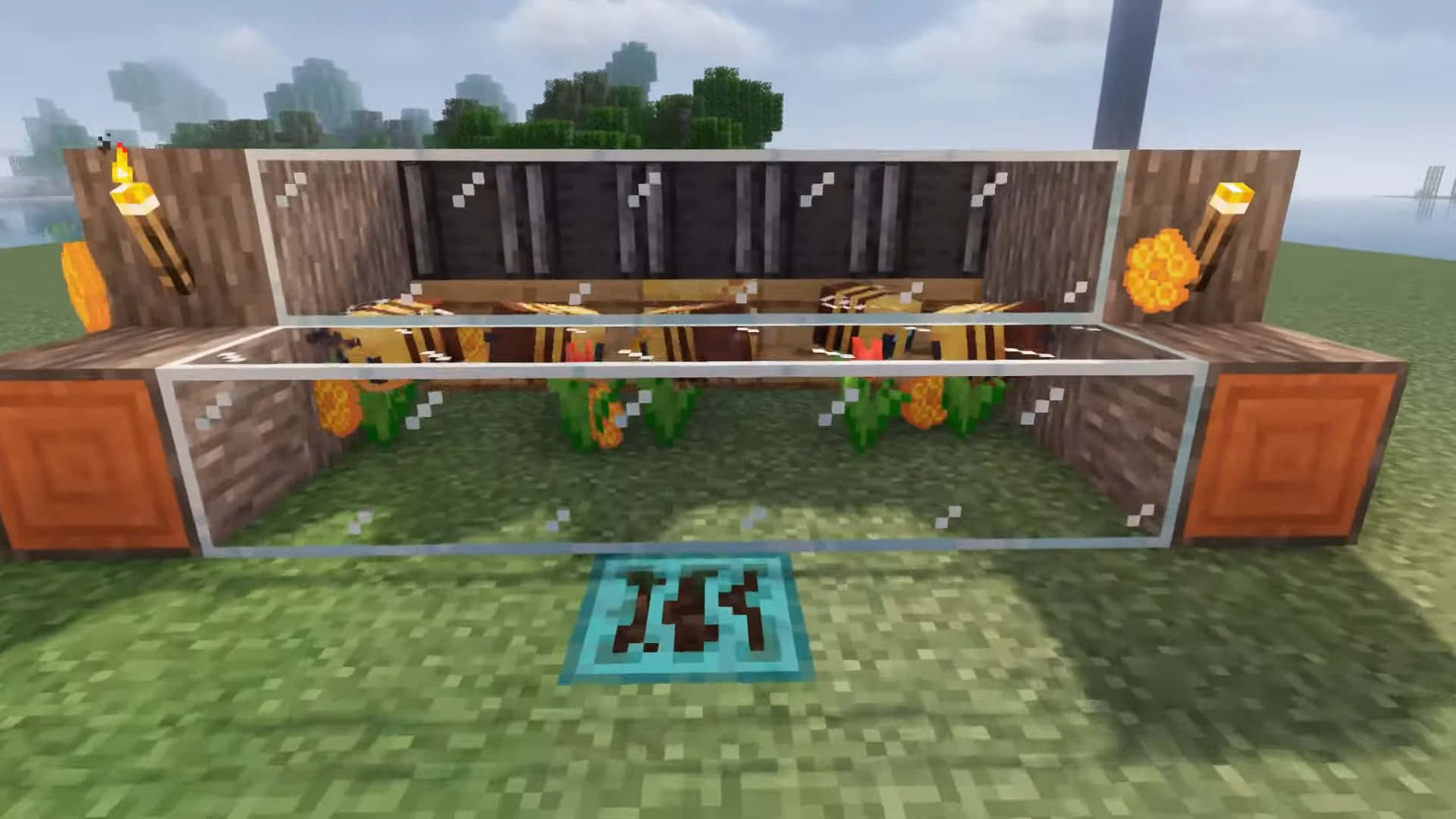 Efficient Minecraft Farming in Action Wallpaper
