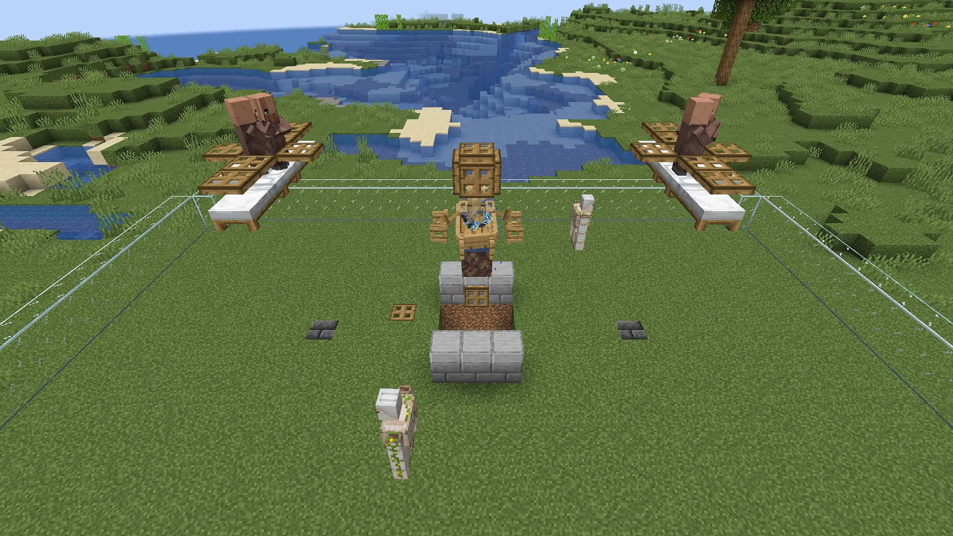 Thriving Minecraft Farm with an Impressive Windmill Wallpaper