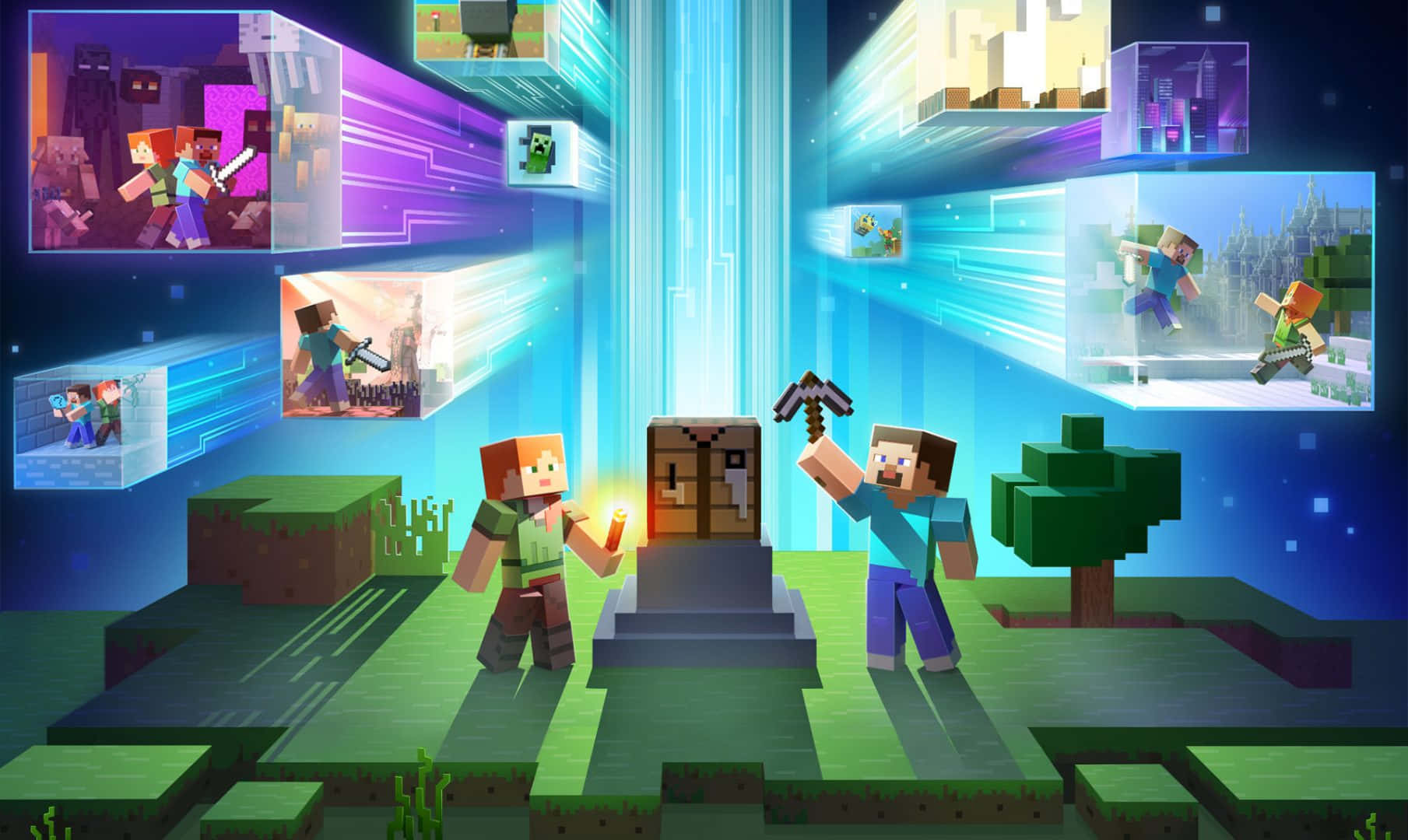 Minecraft Fight: Epic Battle in the Blocky World Wallpaper