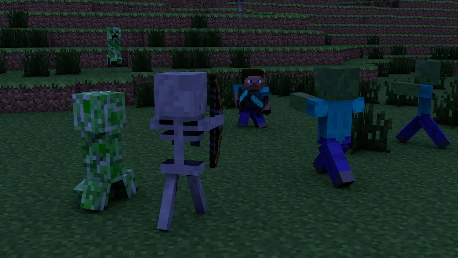 Intense Minecraft Battle Scene Wallpaper