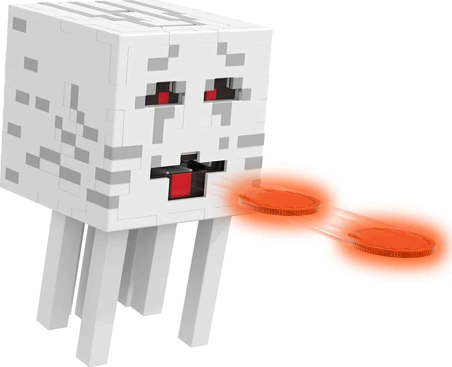 A terrifying Ghast hovering above in the Nether biome of Minecraft Wallpaper