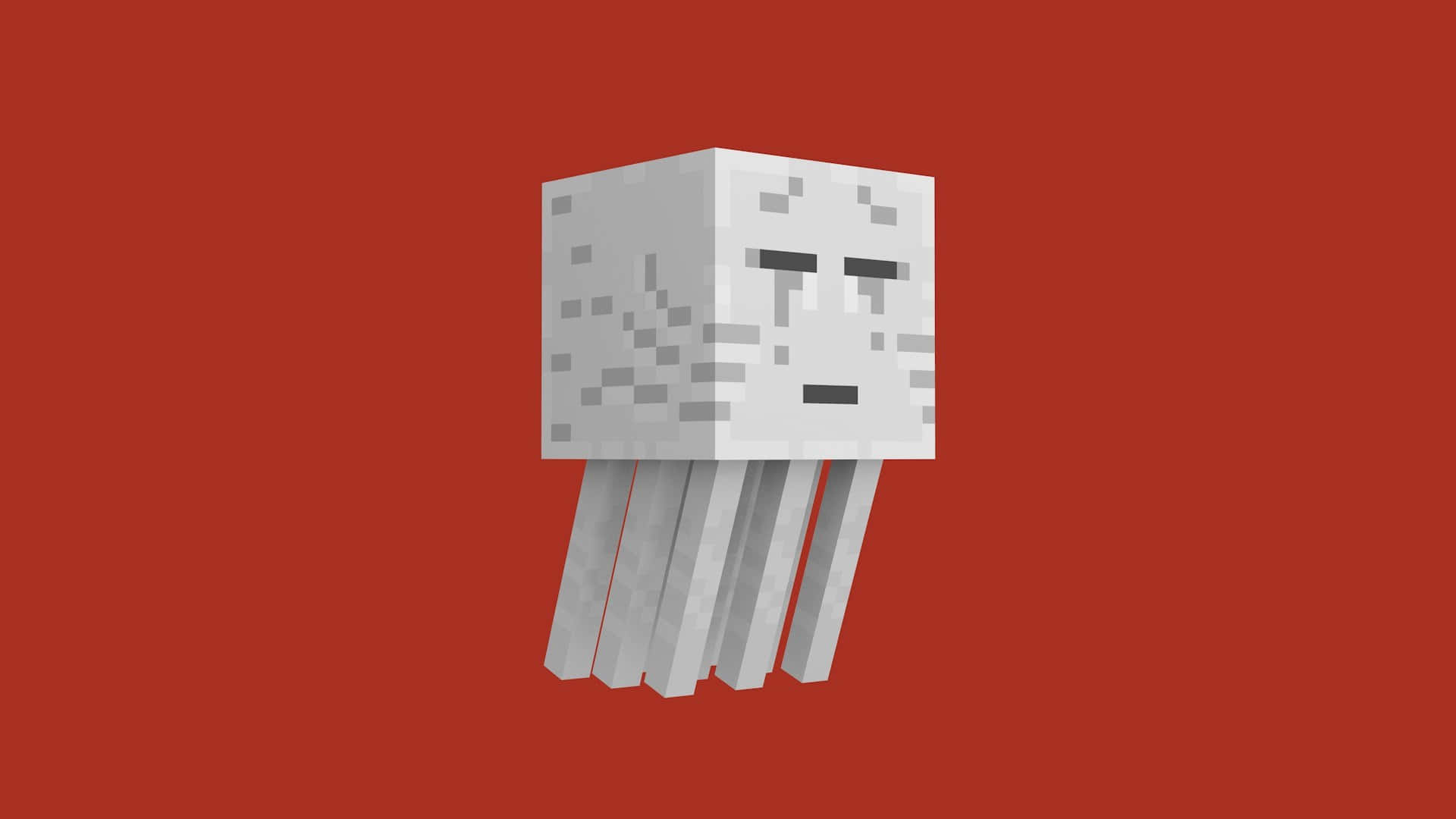 Ghast attacking in the Nether dimension of Minecraft Wallpaper