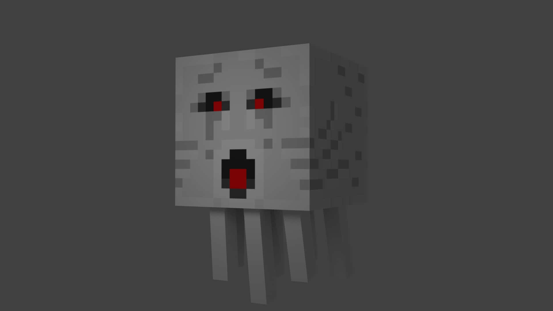 A Minecraft Ghast Approaching in the Nether Wallpaper