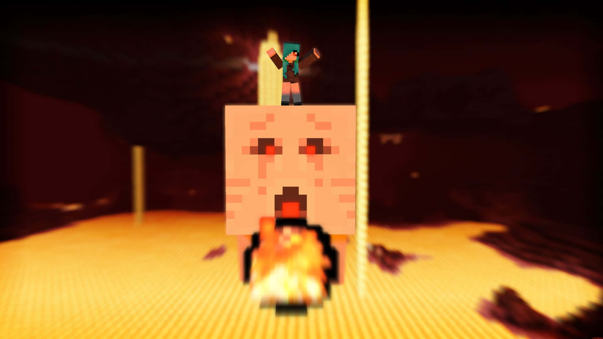 Soaring Ghast in the Nether Wallpaper