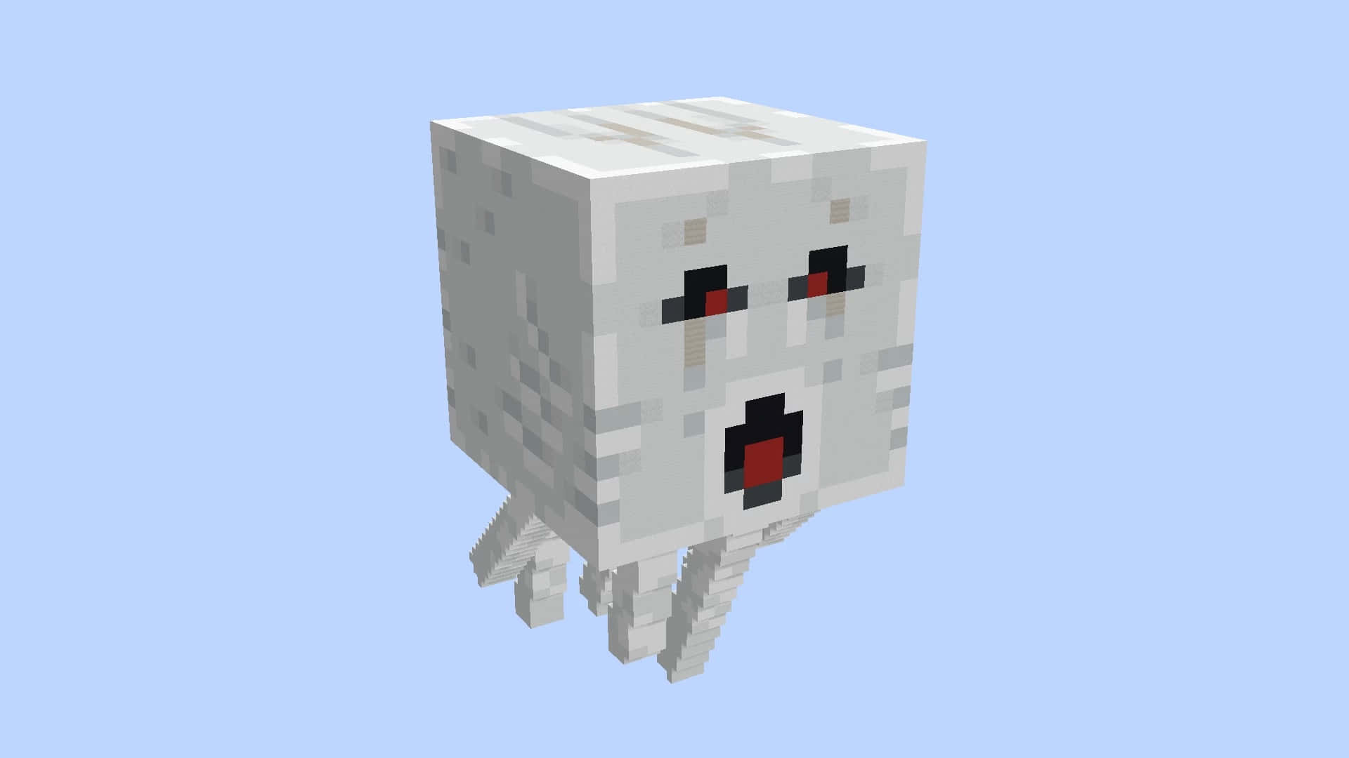 Frightening Ghast in the Nether Dimension of Minecraft Wallpaper