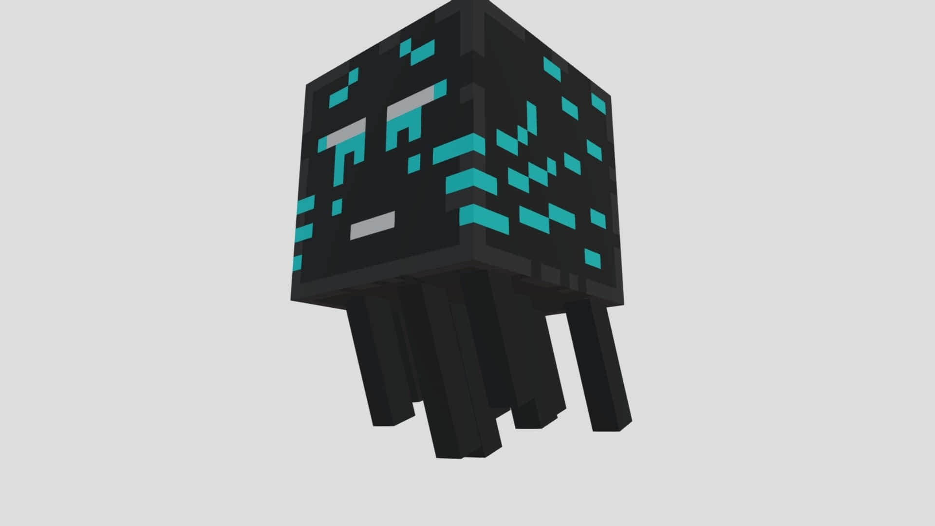 Majestic Minecraft Ghast soaring through the Nether Wallpaper