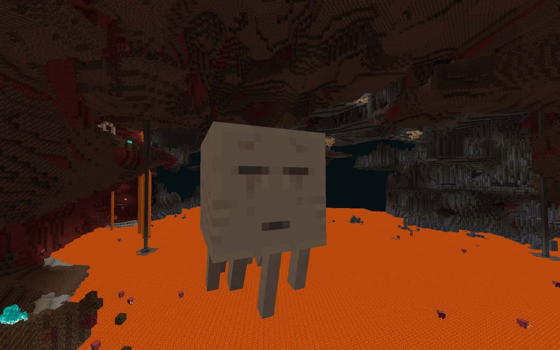 Download Terrifying Minecraft Ghast dominating the night sky Wallpaper ...