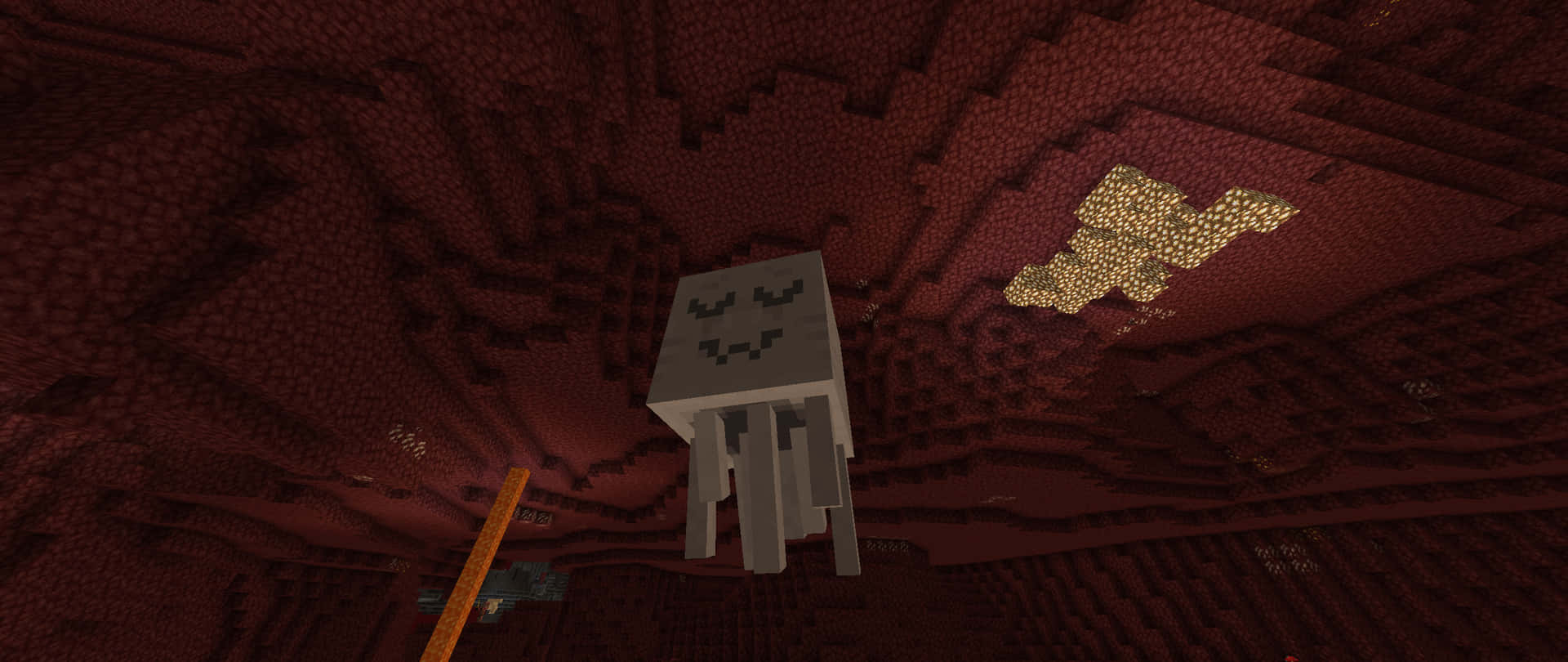 A Ghast haunting the Nether in Minecraft Wallpaper