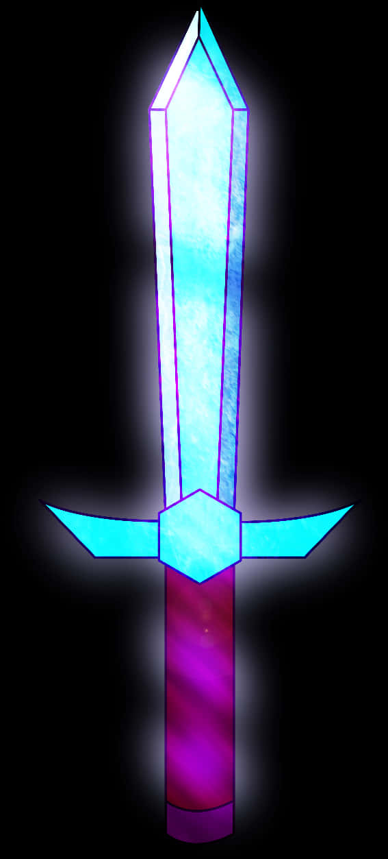 Minecraft Glowing Enchanted Sword PNG