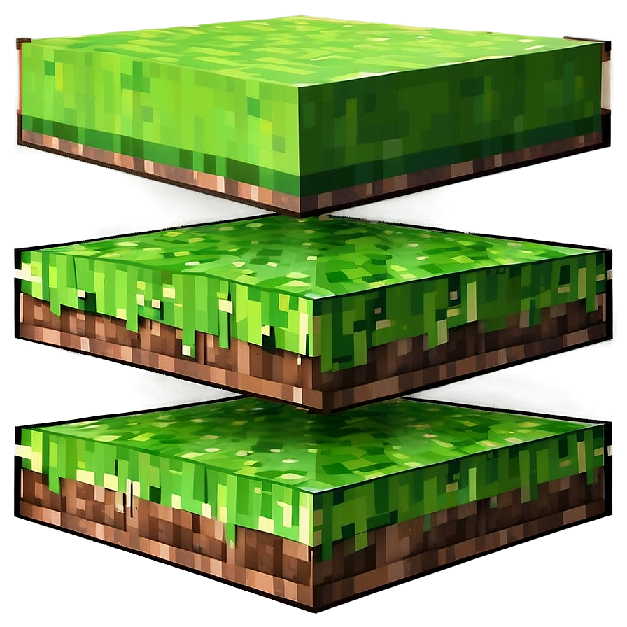 Minecraft Grass Block Flat Design Png Oit95 PNG