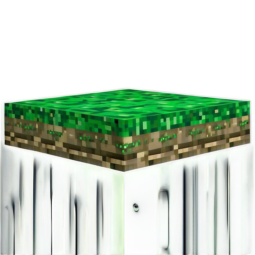 Minecraft Grass Block In Moonlight Png 06252024 PNG