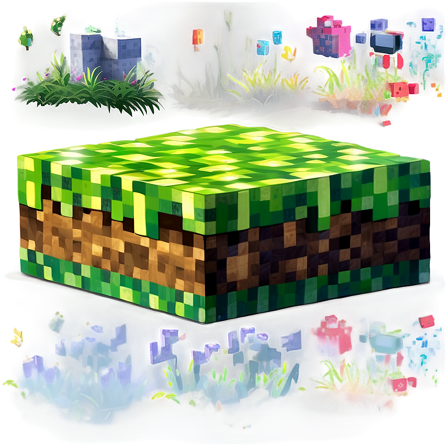 Minecraft Grass Block In Sunlight Png 06252024 PNG