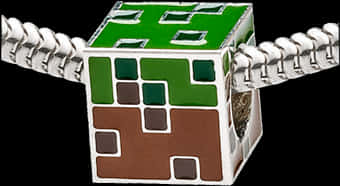 Minecraft Grass Block Pendant PNG